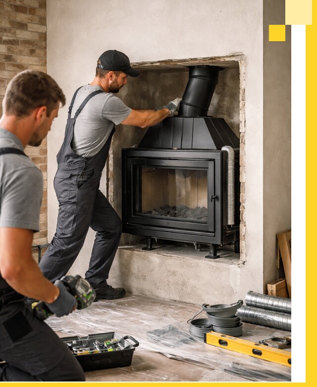 Установка каминных топок в Костомукше: монтаж, подключение