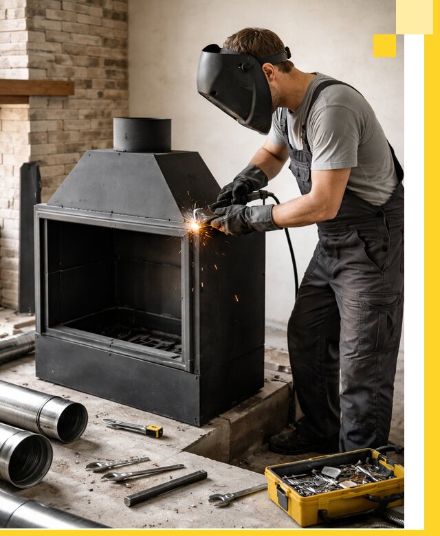 Продажа и установка металлических каминов в Костомукше под ключ