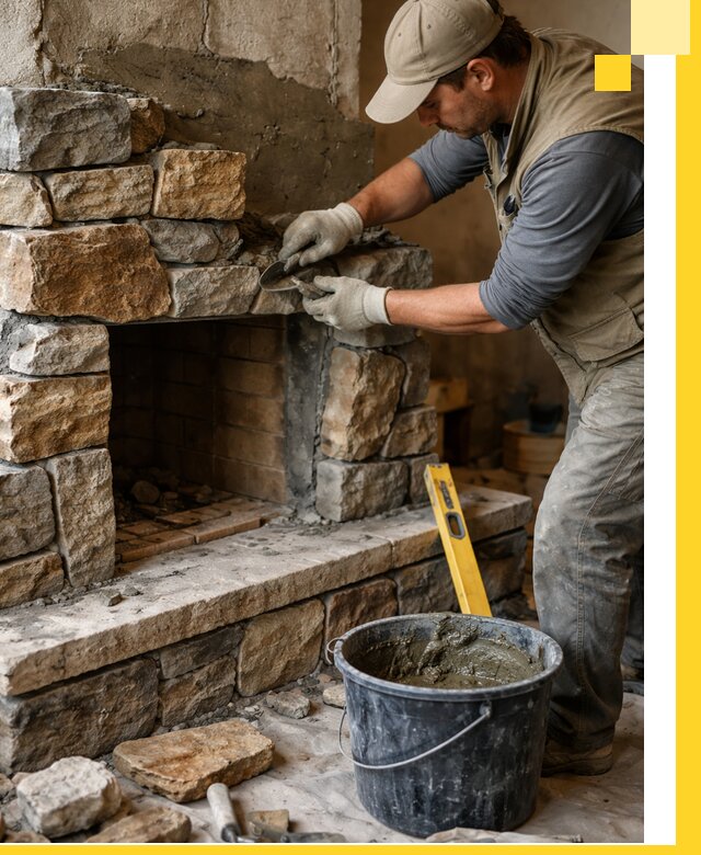 Изготовление и установка каменных каминов под ключ в Костомукше