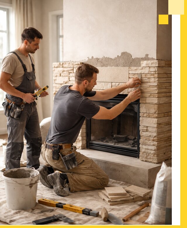 Установка и монтаж каминов для загородного дома в Костомукше