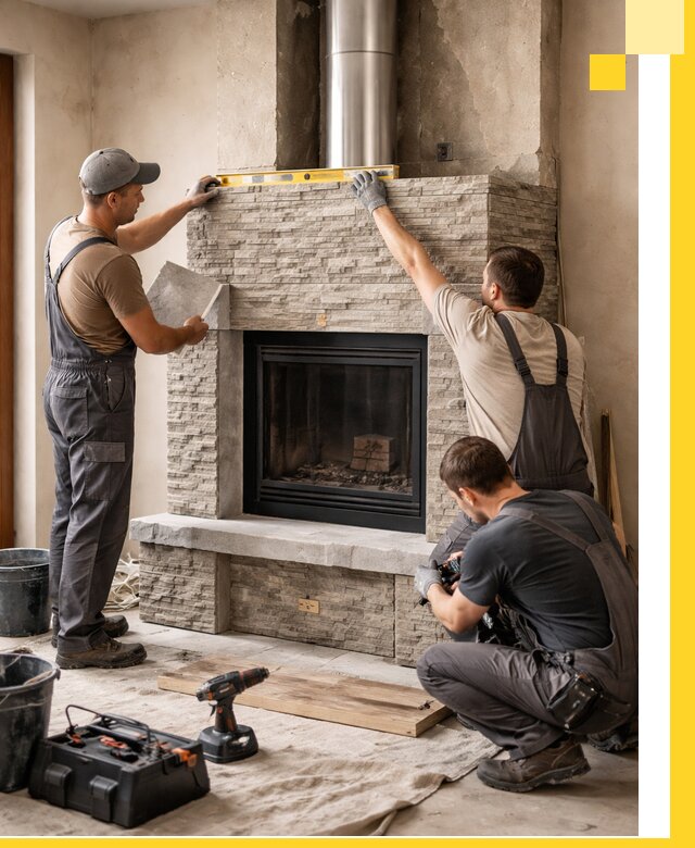 Профессиональный монтаж каминов под ключ в Костомукше для дома