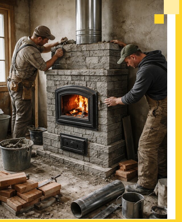 Производство, поставка и монтаж дровяных печей в Костомукше