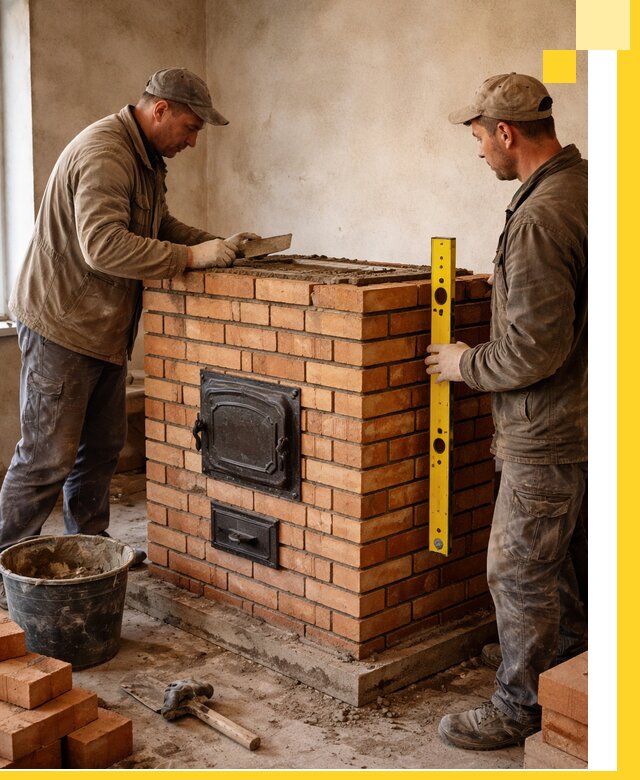 Отопительные печи под ключ в Костомукше, установка и сборка