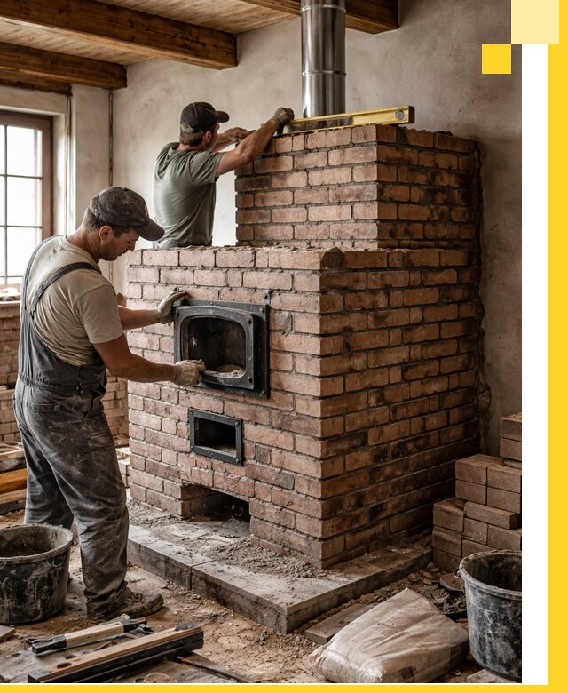 Печи для загородного дома под ключ в Костомукше — монтаж и сервис