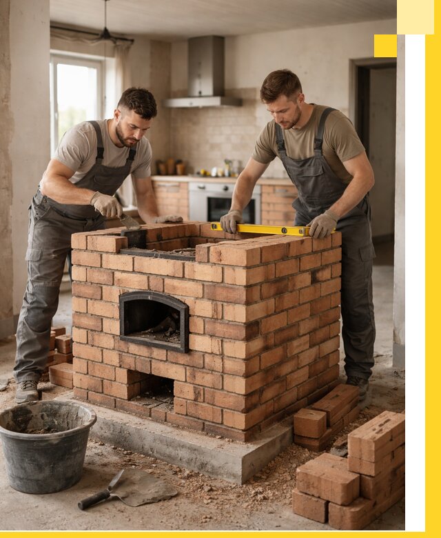 Установка и монтаж печей в частном доме в Костомукше под ключ