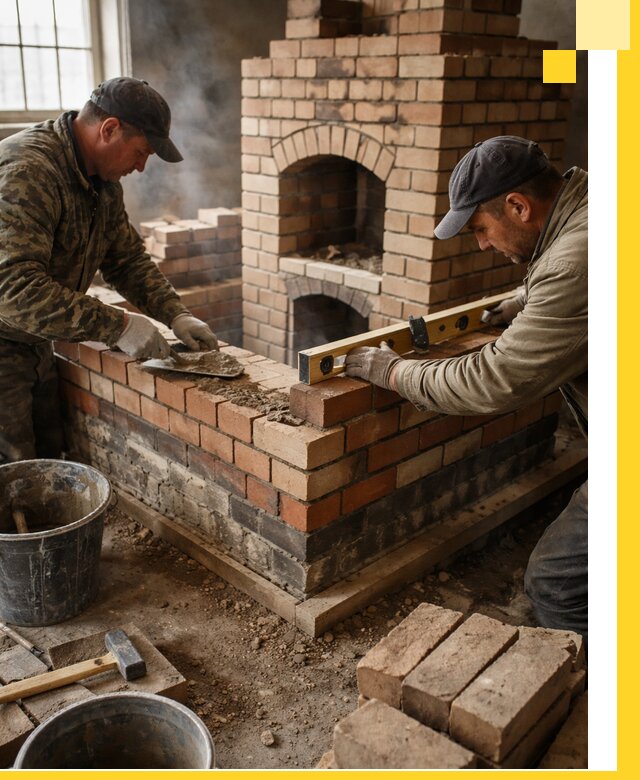 Изготовление и монтаж печей и каминов из кирпича в Костомукше