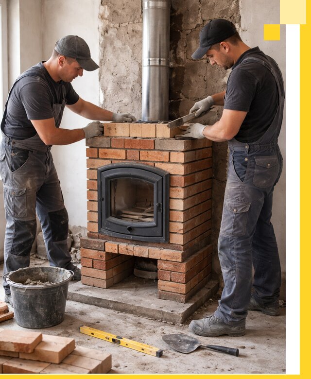 Монтаж печи камина под ключ в Костомукше с гарантией и пусконаладкой