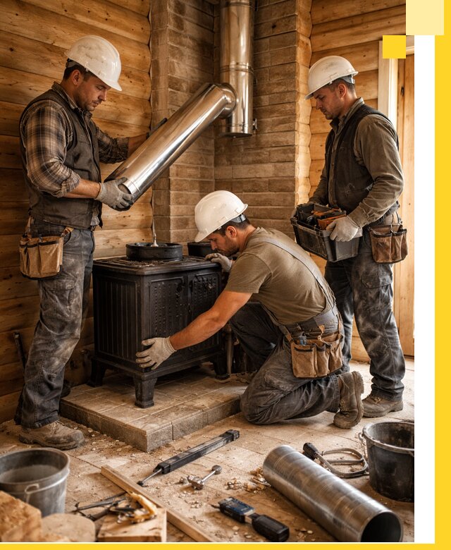 Профессиональный монтаж банных печей и дымоходов в Костомукше