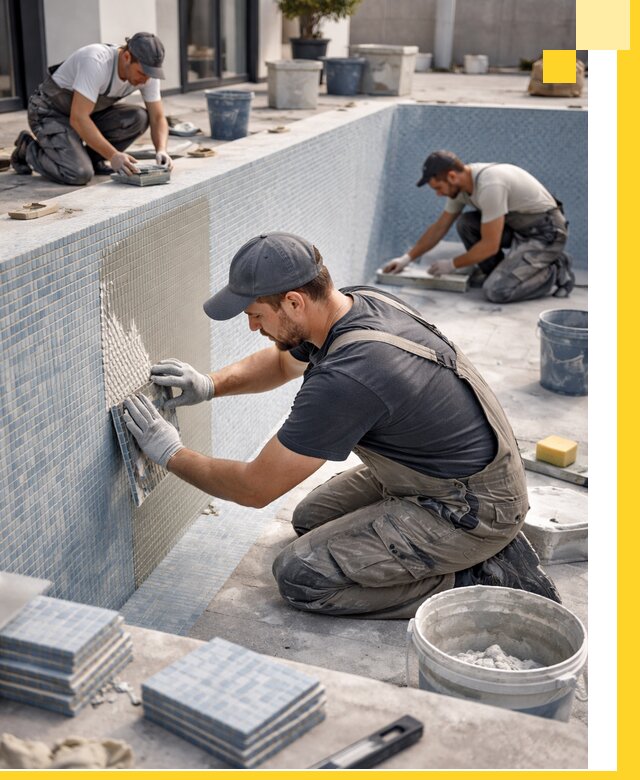 Облицовка бассейнов в Костомукше плитка мозаика гидроизоляция