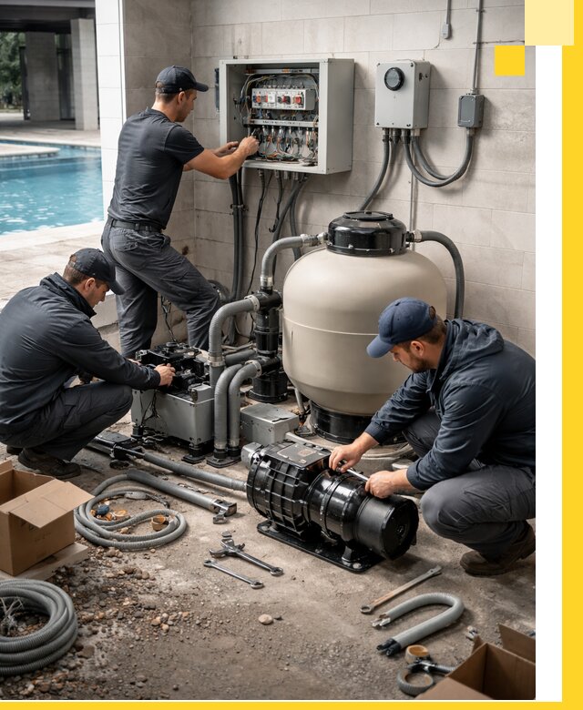 Профессиональный монтаж оборудования для бассейнов в Костомукше