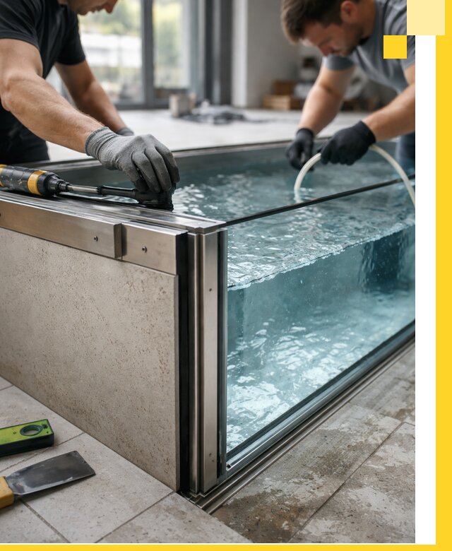 Проектирование и монтаж стеклянных бассейнов в Костомукше