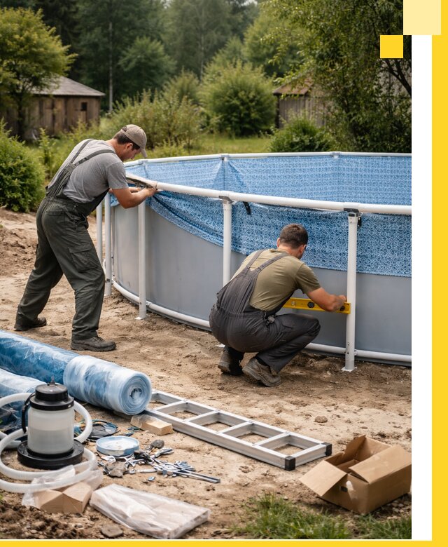 Установка и монтаж каркасных бассейнов в Костомукше под ключ