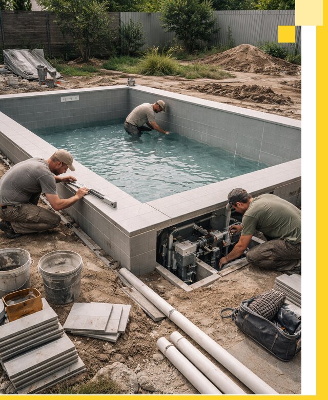 Строительство и монтаж бассейнов для дачи под ключ в Костомукше