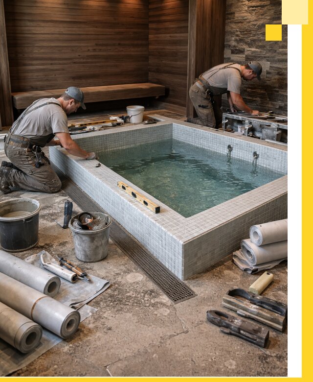 Установка и строительство бассейнов для сауны в Костомукше