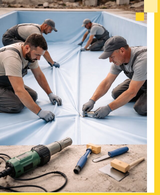 ПВХ пленка для бассейнов с монтажом и гарантией в Костомукше