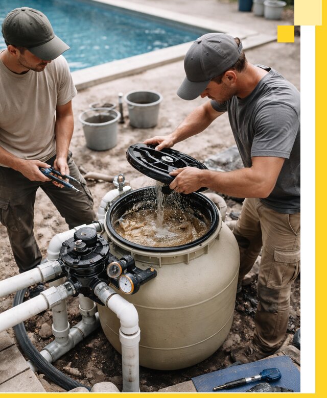 Установка и обслуживание песочных фильтров для бассейнов в Костомукше