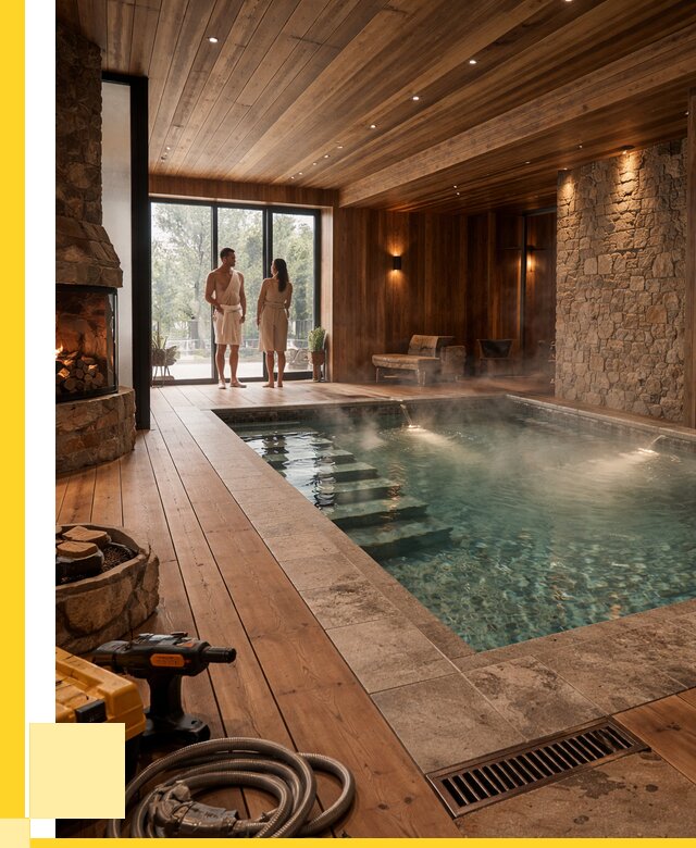 Проекты бань с бассейном под ключ в Костомукше от 76515 р., ЭриданКтм