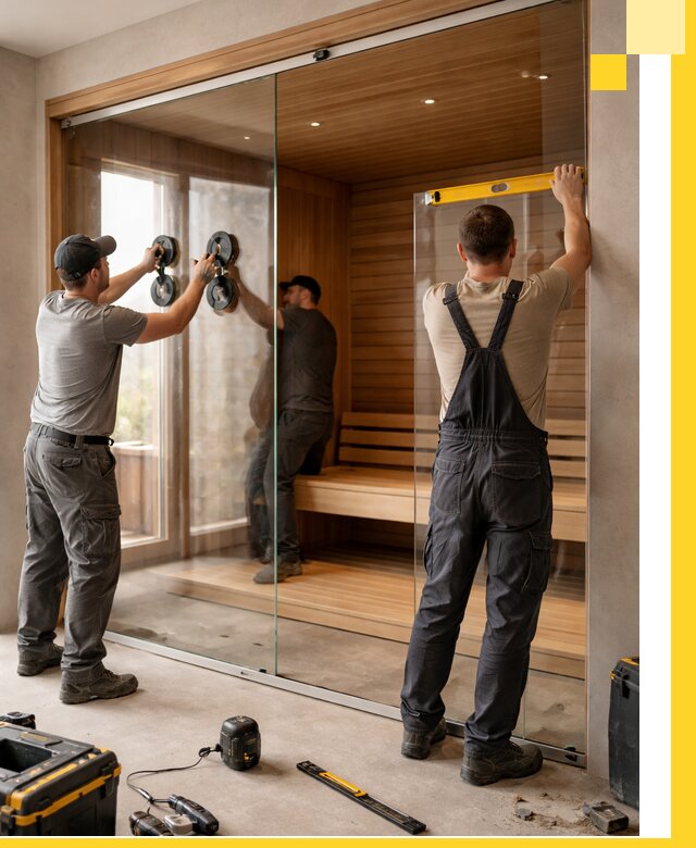 Производство и монтаж стеклянных саун под ключ в Костомукше