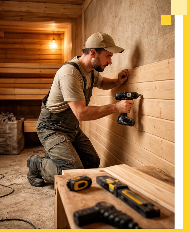 Профессиональная внутренняя отделка бани в Костомукше под ключ