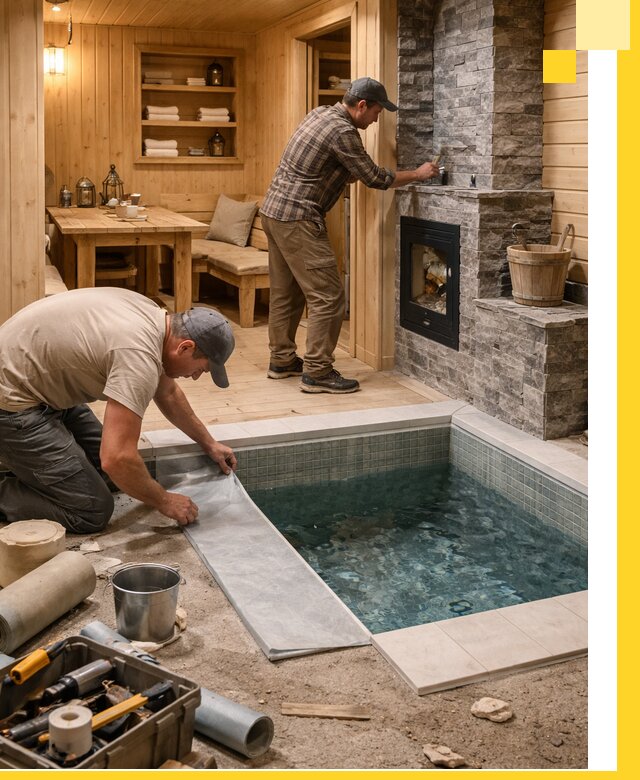 Строительство бань с комнатой отдыха под ключ в Костомукше