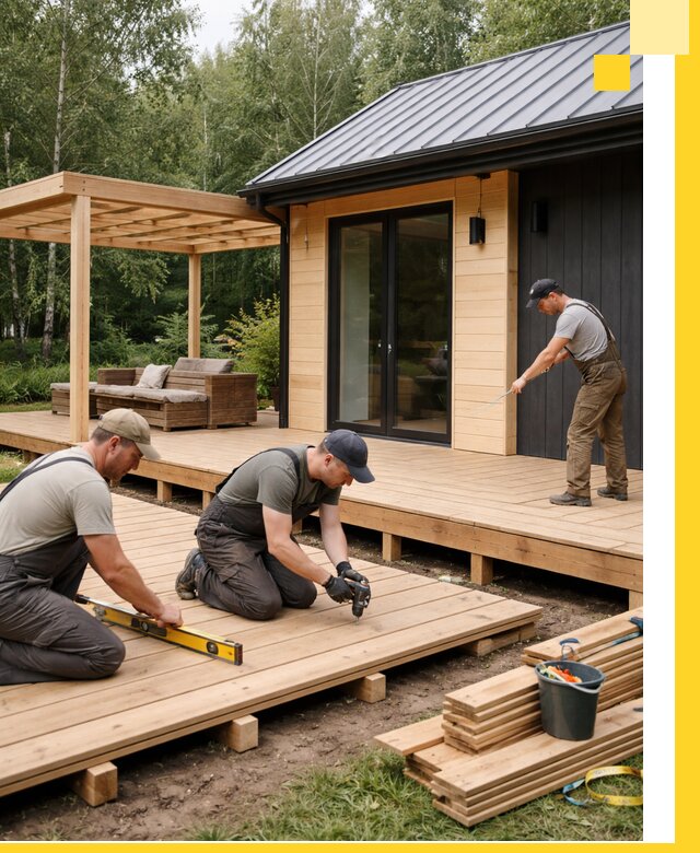 Строительство бань с террасой и бассейном под ключ в Костомукше