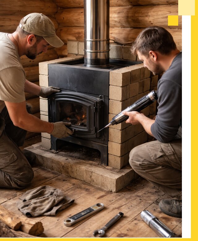 Монтаж и установка печи в бане под ключ с гарантией в Костомукше