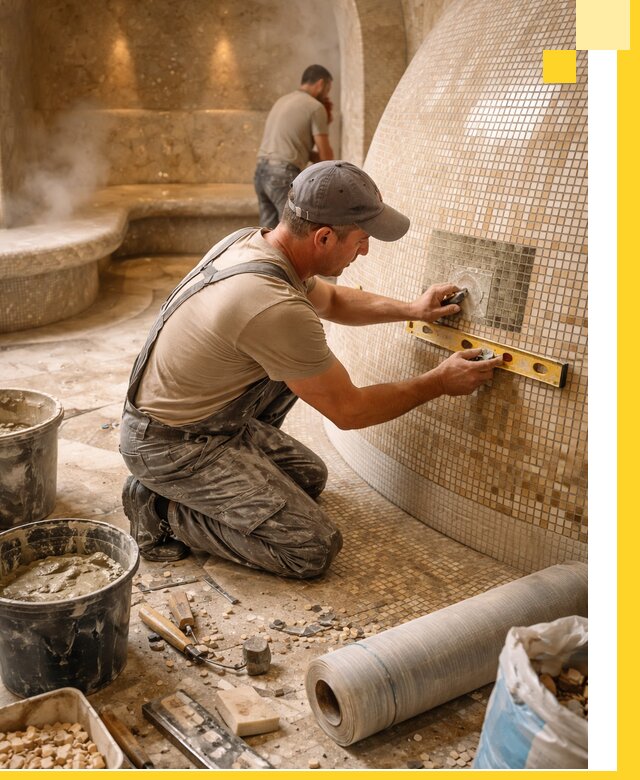 Хамам под ключ в Костомукше: проектирование, строительство, отделка