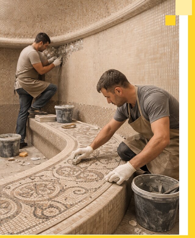 Плитка для хамама в Костомукше, укладка, подбор и поставка