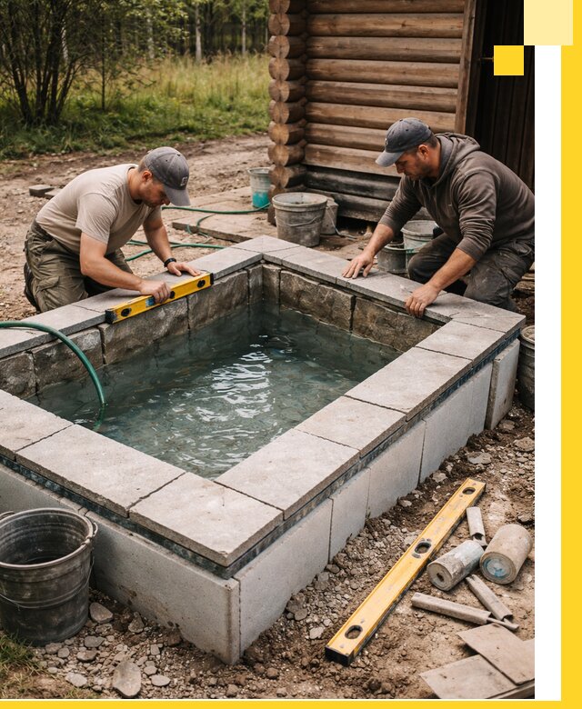 Изготовление и установка холодных купелей под ключ в Костомукше